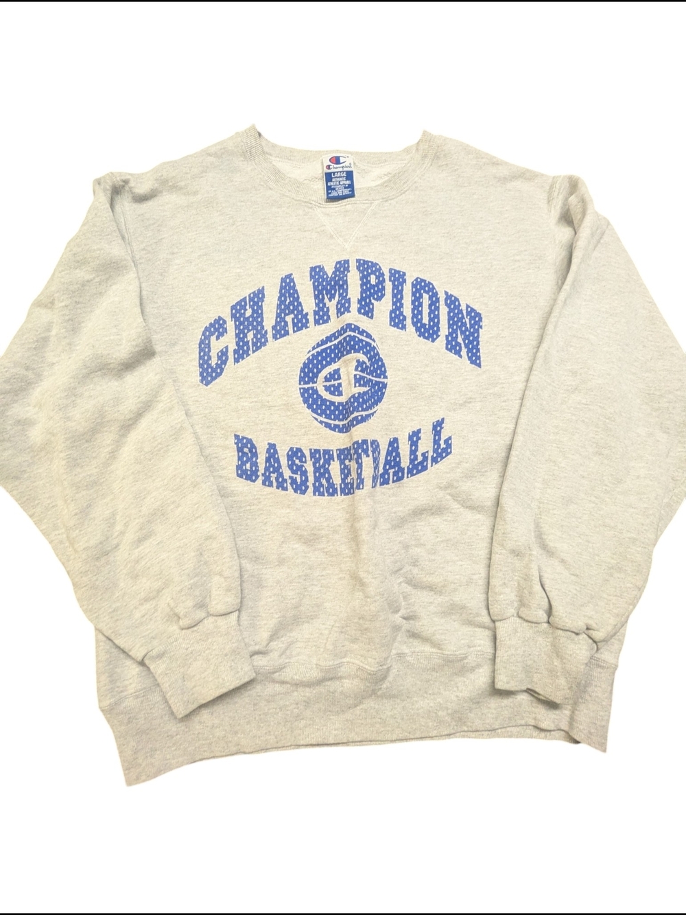 Vintage Champion Gray Basketball Crewneck Sweatshirt Size Large